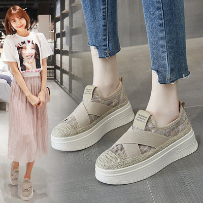 Mocasín Slip-On con Plataforma y Malla Transpirable