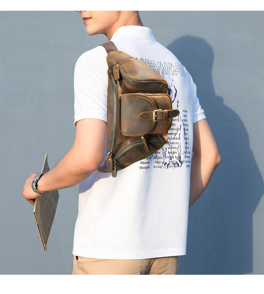 Bolsa de Pecho Cuero Crazy Horse Hombre - Cuero Genuino Premium - Image 9