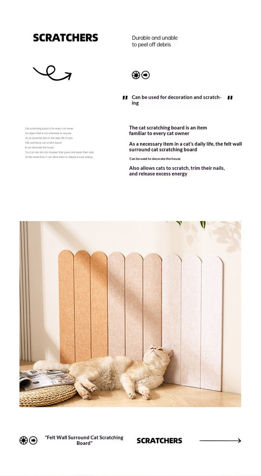 Rascador de Pared para Gatos de Color Sólido sin Desprendimiento de Fibras - Image 14