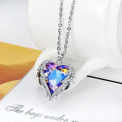Dije Corazón Océano Zafiro Azul - Collar de Moda Elegante - Image 5