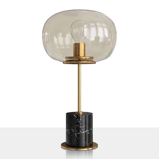 Lámpara de Mesa Minimalista Nórdica con Esfera de Cristal y Mármol - Image 6