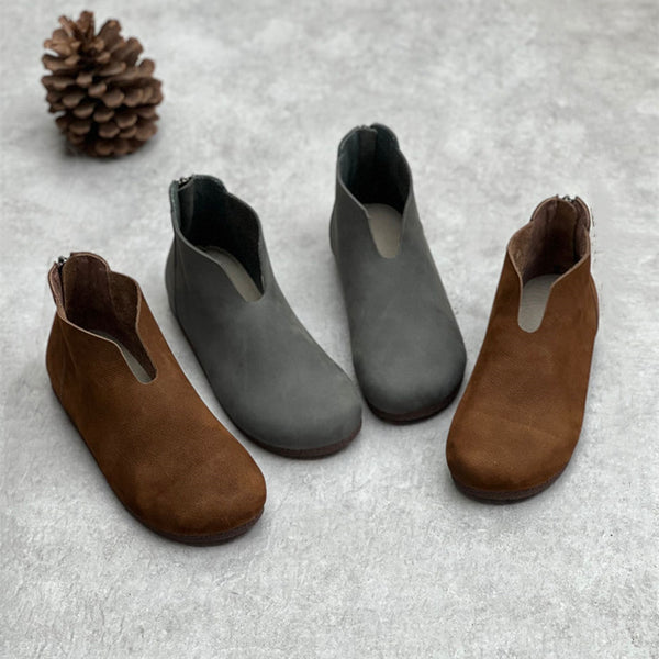 Botas Cortas de Cuero Vintage Artesanales para Mujer