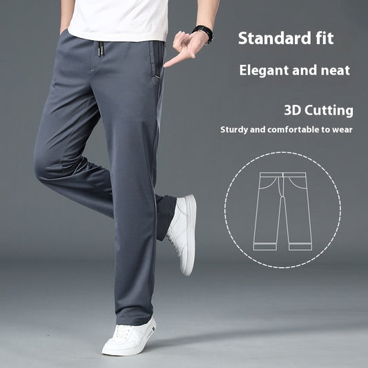 Pantalones de Cintura Elástica Holgados y Rectos para Hombre