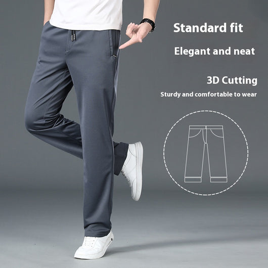 Pantalones de Cintura Elástica Holgados y Rectos para Hombre