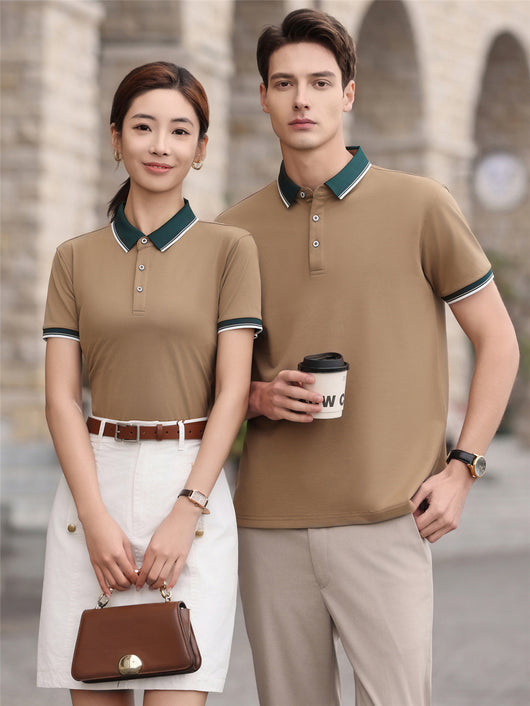 Polo Elástico de Algodón con Combinación de Colores - Image 37