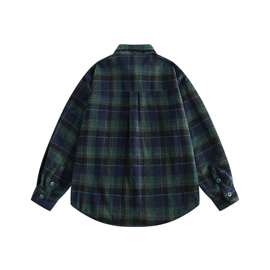 Camisa de Cuadros con Bolsillo Decorativo y Solapa a Juego - Image 4