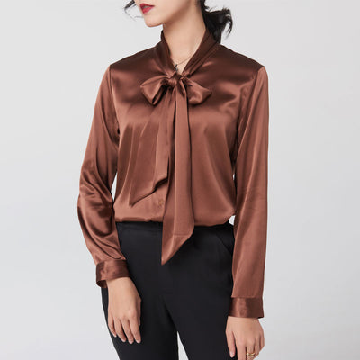 Blusa de Seda Manga Larga para Mujer - Image 8