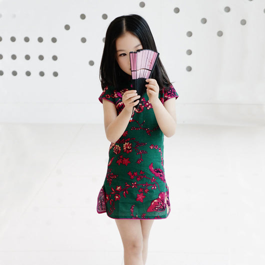 Elegante Vestido Cheongsam (Qipao) para Niña - Algodón y Lino de Verano - Image 2