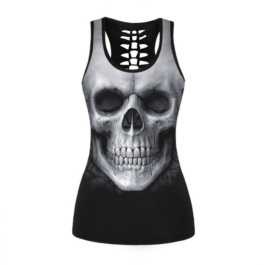 Top Deportivo Hueco Halloween para Mujer - Impresión Digital y Diseño Trendy