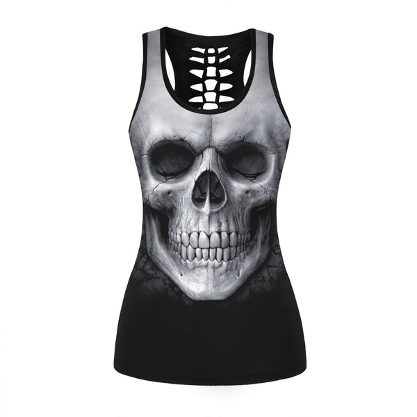 Top Deportivo Hueco Halloween para Mujer - Impresión Digital y Diseño Trendy