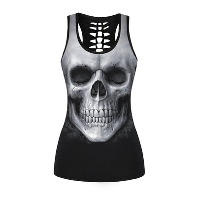 Top Deportivo Hueco Halloween para Mujer - Impresión Digital y Diseño Trendy