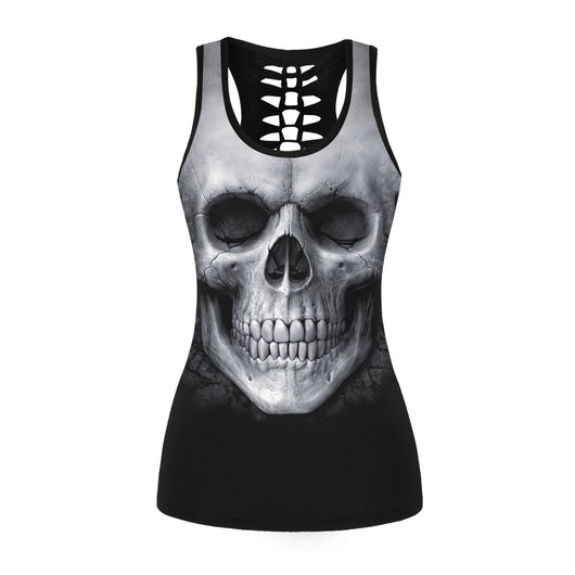 Top Deportivo Hueco Halloween para Mujer - Impresión Digital y Diseño Trendy