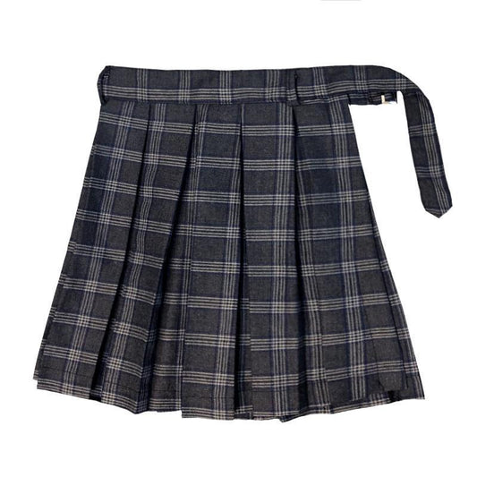 Falda Short Gótico Cuadros con Cadena y Detalles Hueco