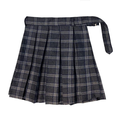 Falda Short Gótico Cuadros con Cadena y Detalles Hueco