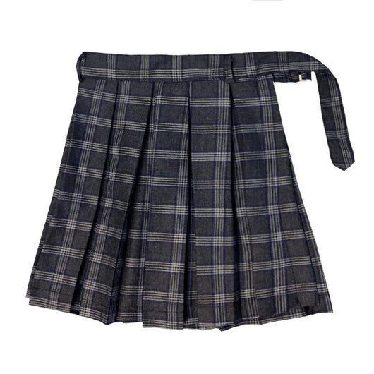 Falda Short Gótico Cuadros con Cadena y Detalles Hueco