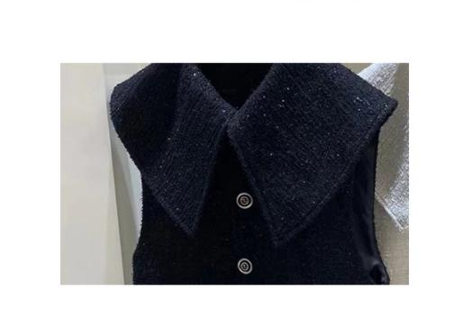Chaleco Tweed Mujer con Solapa Volante - Diseño Elegante - Image 6