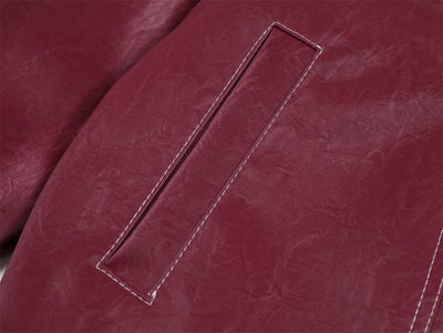 Chaqueta de Cuero PU con Costuras de Diseño y Solapa - Image 21