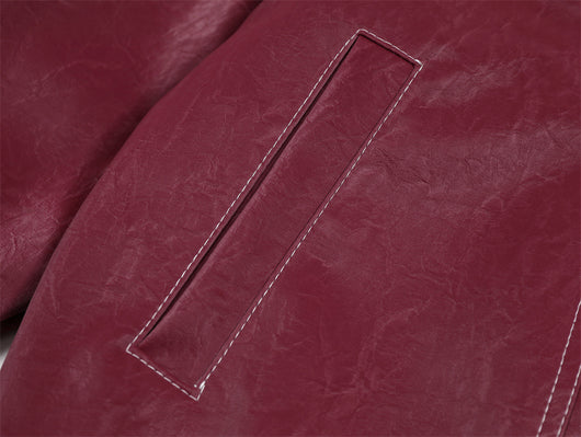 Chaqueta de Cuero PU con Costuras de Diseño y Solapa - Image 21