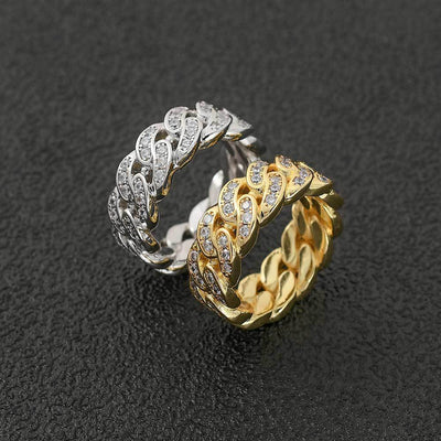 Anillo Cubano de Circonia Cúbica para Hombre con Eslabones de Una Fila - Image 8