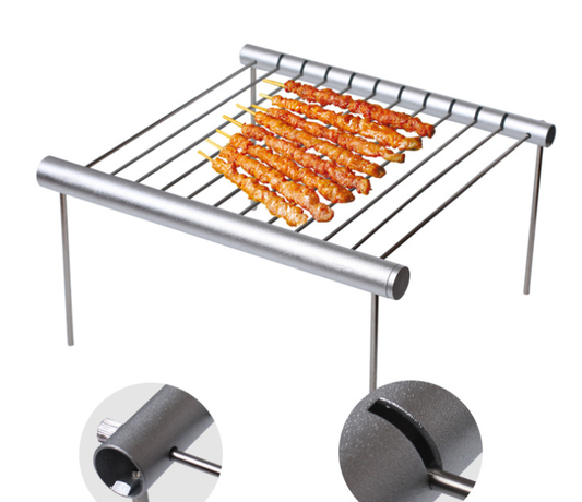 Asador Portátil Plegable de Acero Inoxidable para Camping y Jardín
