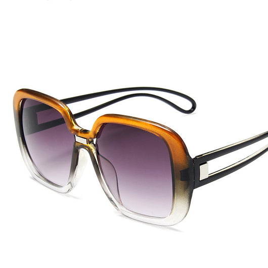 Large frame sunglasses with gradient purple lenses and a blue-to-clear fade on the bottom of the frame. - Image 5