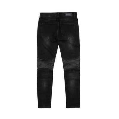 Jeans Slim Fit Motociclista con Parches de Cuero y Cierre Ajustado - Image 5