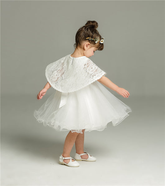 Conjunto de Dos Piezas Vestido Blanco Esponjoso para Bebé - Image 3