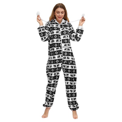 Pijama Navideño de Franela para Dama con Diseño de Venado y Copo de Nieve - Image 4