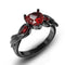 Anillos de Amor con Circonia Roja Rubí para Mujer