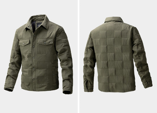 Chaqueta Acolchada de Algodón para Hombre - Estilo Business Casual con Cuello Polo - Image 8
