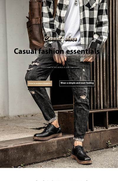 Zapatos de Cuero Casual Estilo Británico - Versátiles y Elegantes - Image 12