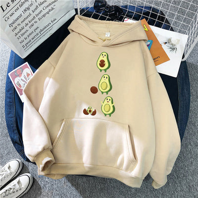 Sudadera con Capucha Estampado Aguacate Mamá e Hijo - Moda Suelta para Mujer - Image 26