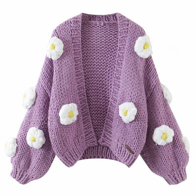 Cardigan Tejido a Mano con Bordado de Frutas y Jacquard - Image 5