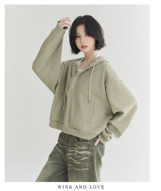 Sudadera Cropped Suelta con Ajuste en Dobladillo para Mujer - Image 15