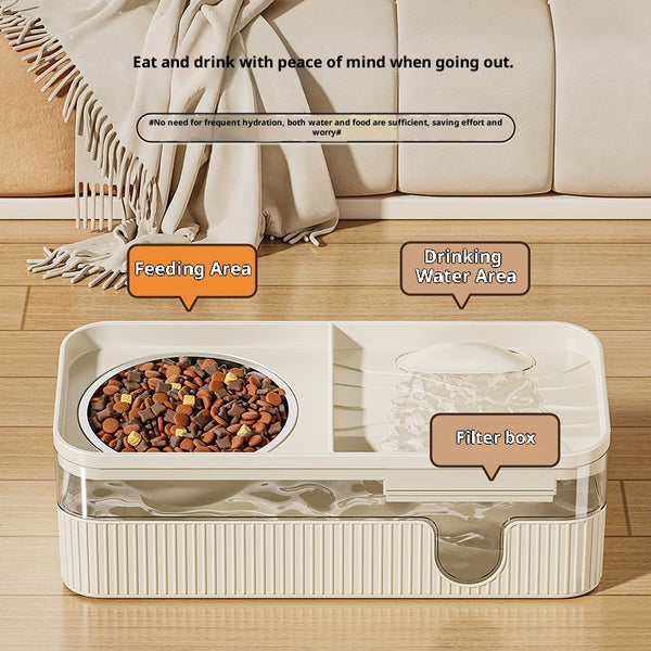 Dispensador Automático de Agua y Alimento para Gatos con Filtración Continua