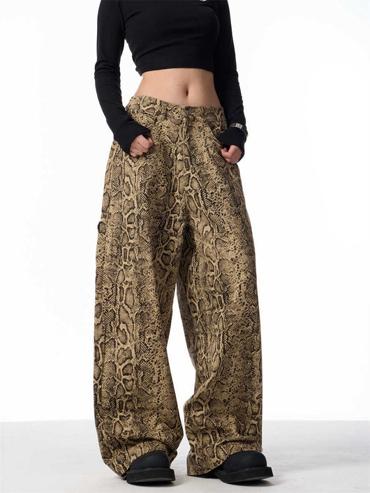 Jeans Leopardo Retro Pierna Ancha Cintura Alta Slim - Image 7