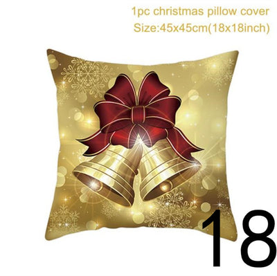 Funda de Almohada Navideña con Estampado Santa para Decoración del Hogar - Image 11