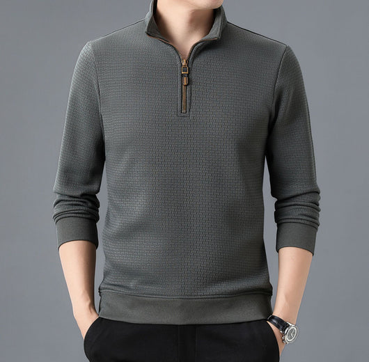 Playera de Cuello Alto con Cierre Medio para Otoño e Invierno - Manga Larga para Hombre - Image 6