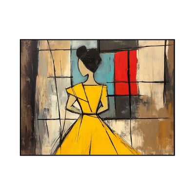 Cuadro Abstracto Mujer Pintura al Óleo Texturizada Marrón Verde Arte Vintage Wabi Sabi - Image 4