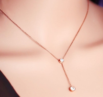 Collar de Oro Rosado 18K Laminado en Acero Inoxidable con Perforación Simple - Image 7