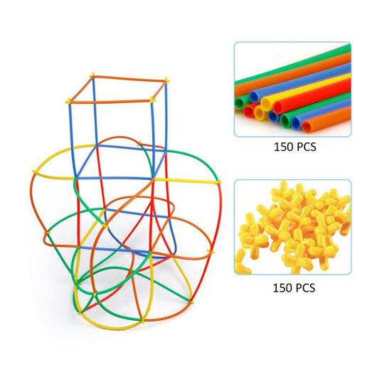Juego de Construcción con Conectores de Pajilla