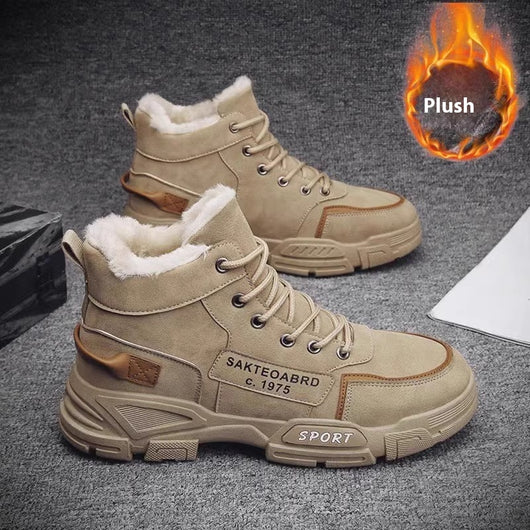 Botas Cálidas Acolchadas de Algodón con Forro Polar para Hombre - Image 9