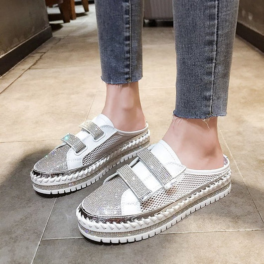 Sandalias Casuales de Mujer con Strass y Diseño Calado - Image 4