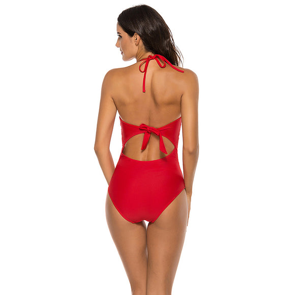 Traje de Baño Enterizo con Detalle de Malla