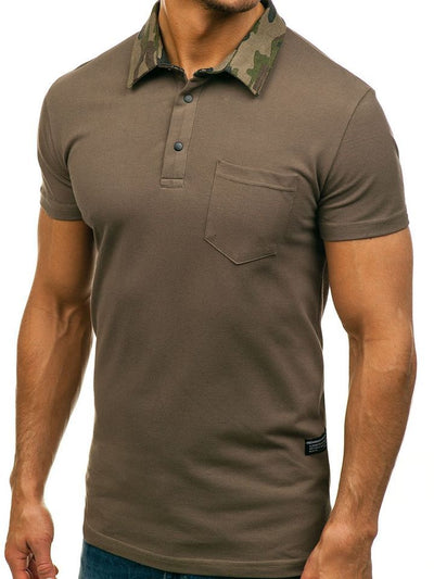 Polo Camuflado Slim Fit para Hombre - Camiseta Casual de Manga Corta - Image 9