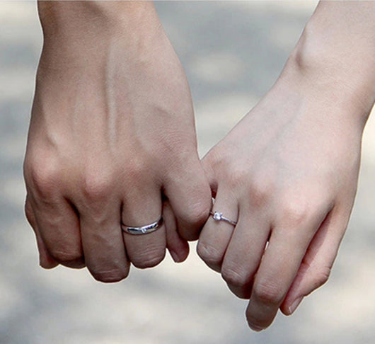 Anillos de Pareja de Plata Esterlina 925 Ajustables - Image 2