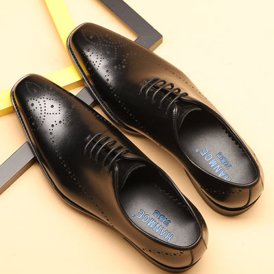 Zapatos de Cuero Brock Tallados para Hombre - Elegancia Ejecutiva Puntiaguda - Image 9