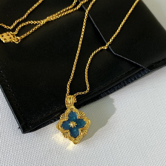 Collar de Trébol de Cuatro Hojas en Oro 18K Europeo y Americano para Mujer - Image 10
