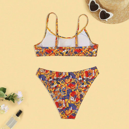 Bikini Talla Grande con Estampado Floral y Tirantes Ajustables - Image 3
