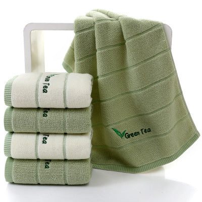 Toalla Facial de Algodón Puro 32 Hebras con Bordado Elegante